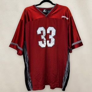 Vintage Starter Football Jersey Blank Number 33 Red & Gray Short Sleeve Size XL